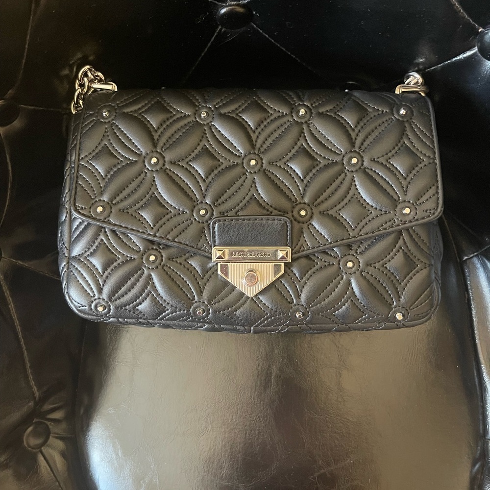 Michael Kors Black Quilted Leather Shoulder Bag